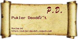 Pukler Deodát névjegykártya